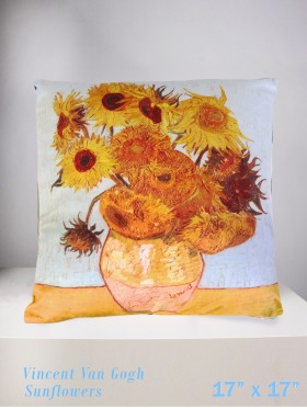Vincent Van Gogh: Sunflowers Design Cushion Cover and Filler (double sided)
